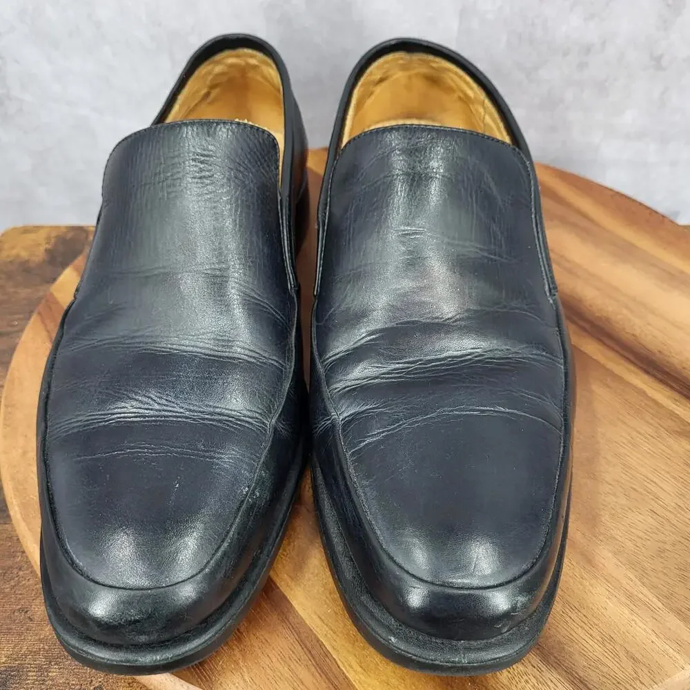 Sandro Moscoloni Loafers Mens 13 D Black Leather Slip On Dress Shoes Brazil Made